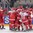 MINSK, BELARUS - MAY 17: Team Denmark celebrates after a 4-3 shootout win over Team Czech Republic during preliminary round action at the 2014 IIHF Ice Hockey World Championship. (Photo by Richard Wolowicz/HHOF-IIHF Images)

